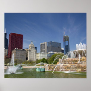 Póster Fuente de Buckingham, ubicada en Grant Park, 2