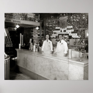 Póster Fuente de la farmacia, 1921. Foto de cosecha de vi