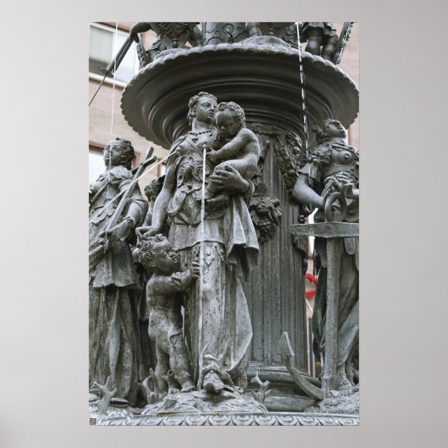 Póster Fuente de las virtudes en Nuremberg (Frente)
