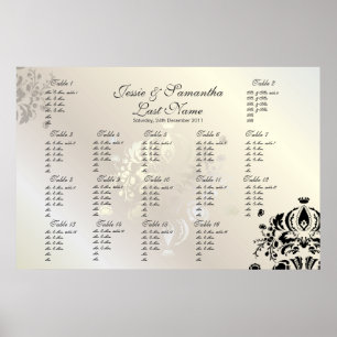 Póster Fuente de PixDezines Dolcè Damask/Table #s/DIY