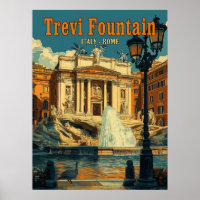 Fuente de Trevi cautivadora, Roma - Vintage