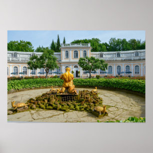 Póster Fuente de Tritón, Jardín de la Orangerie, Peterhof