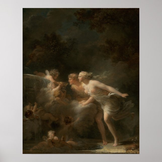Póster Fuente del amor de Jean-Honore Fragonard (Frente)