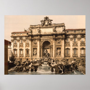 Póster Fuente del Trevi, Roma, Lazio, Italia