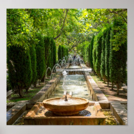 Póster Fuente en los jardines de Almudaina - Palma de Mal