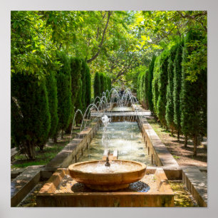 Póster Fuente en los jardines de Almudaina - Palma de Mal