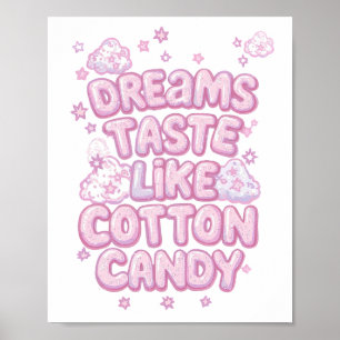 Póster Fuente Hinchada Estética Rosa Dulce