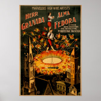 Póster Fuente pirotécnica revolucionaria de alta alambre