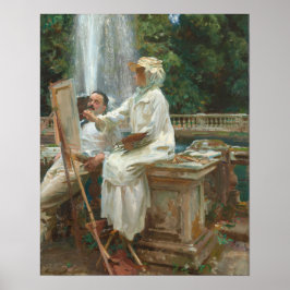 Póster Fuente Villa Torlonia Frascati, Italia por Sargent