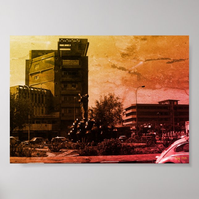 Póster Fuente vintage de Bagdad Irak (Frente)
