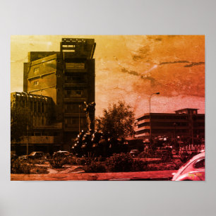 Póster Fuente vintage de Bagdad Irak