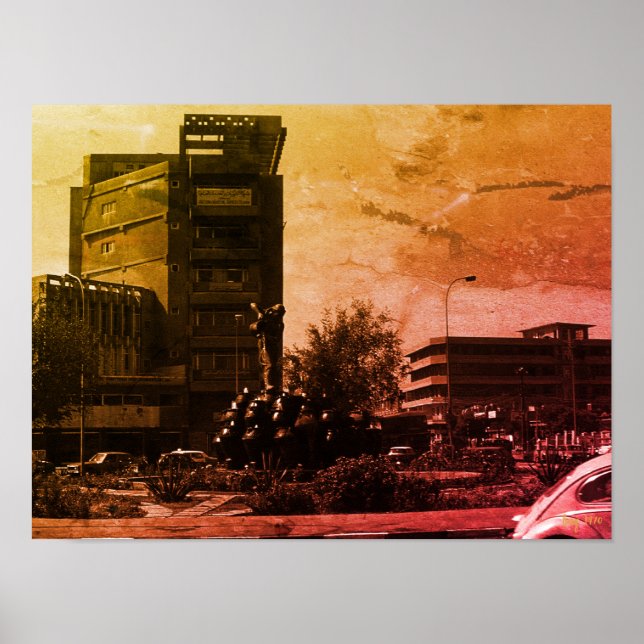 Póster Fuente vintage de Bagdad Irak (Frente)