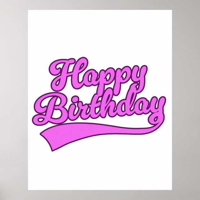 Póster Fuente vintage de Feliz Cumpleaños (Frente)