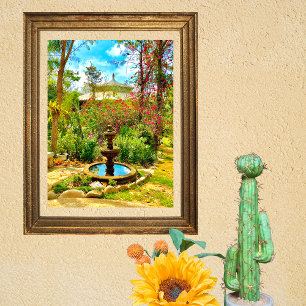 Póster Fuente y Jardín México
