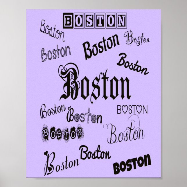 Póster Fuentes de Boston en Lavender (Frente)