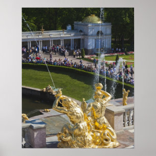 Póster fuentes de la Gran Cascada de San Petersburgo
