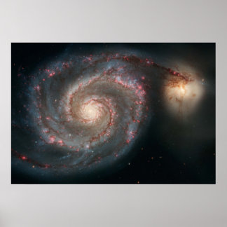 Póster fuera de esta galaxia para remolinos (M51) y C