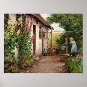 Póster Fuera de la casa de campo - H.A. Brendekilde
