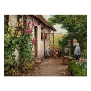 Póster Fuera de la casa de campo - H.A. Brendekilde