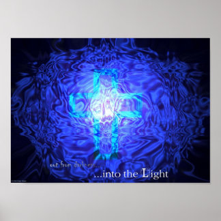 Póster fuera de la oscuridad.en la luz