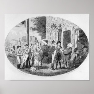 Póster Fuera de la taberna vieja de los gorras