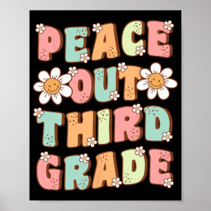 Póster Fuera Tercer Grado Cute Groovy Último Día De Terce