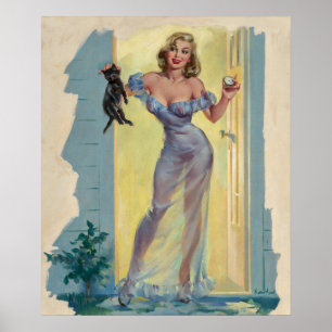 Póster Fuera tú me vas y gato enganchado