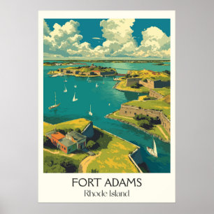 Póster Fuerte Adams Puerto de Rhode Island