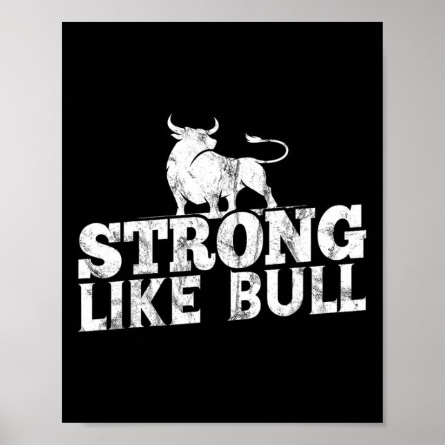 Póster Fuerte Como Una Construcción De Cuerpo De Levantam (Frente)