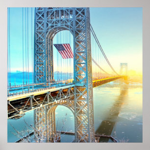 Póster Fuerte de conexión Lee NJ y Manhattan NYPlus de