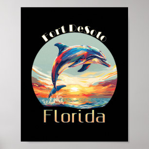 Póster Fuerte Desoto Florida Vacaciones de Verano Playa D