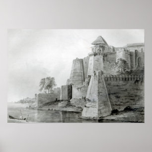 Póster Fuerte en el río de Yamuna, la India