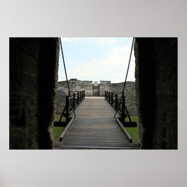 Póster Fuerte en st augustine con vistas al castillo (Frente)