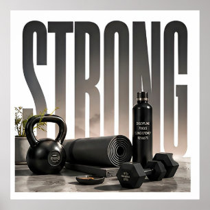 Póster Fuerte Gráfica Editorial de Fitness de Lujo