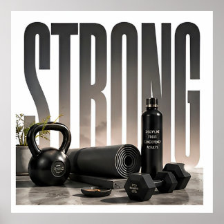 Póster Fuerte Gráfica Editorial de Fitness de Lujo