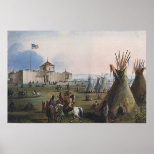 Póster Fuerte Laramie, Sublette Fort, Fort William, Mille