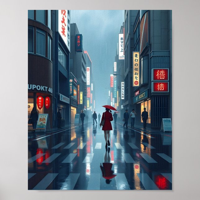 Póster fuerte lluvia en tokio 2 (Frente)
