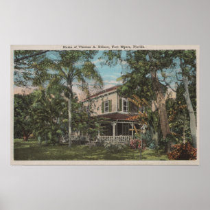 Póster Fuerte Myers, la Florida - vista de la casa de