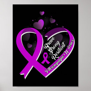 Póster Fuerte resistencia Fibromialgia Conciencia Guerrer