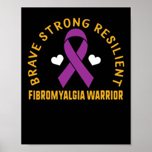 Póster Fuerte resistencia Fibromialgia Conciencia Guerrer
