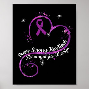 Póster Fuerte resistencia Fibromialgia Conciencia Guerrer