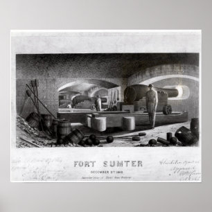 Póster Fuerte Sumter, vista interior de la batería de