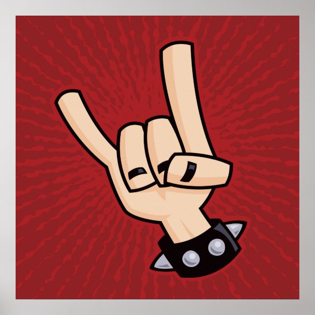 Póster Fuertes cuernos del diablo Metalizado (Frente)