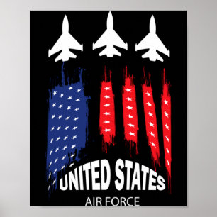 Póster Fuerza Aérea Veteranos EEUU 4 De Julio