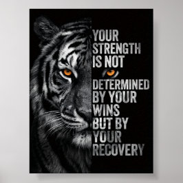 Póster Fuerza Feroz de Tigre y Motivación para la Recuper