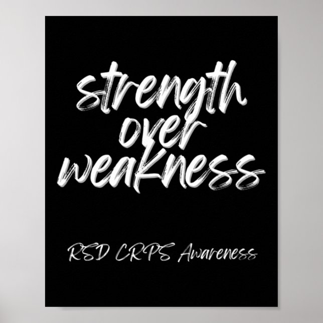 Póster Fuerza Sobre Debilidad - Conciencia De Rsd Crps (Frente)