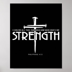 Póster Fuerza y cruz de clavos Biblia contra cristiano