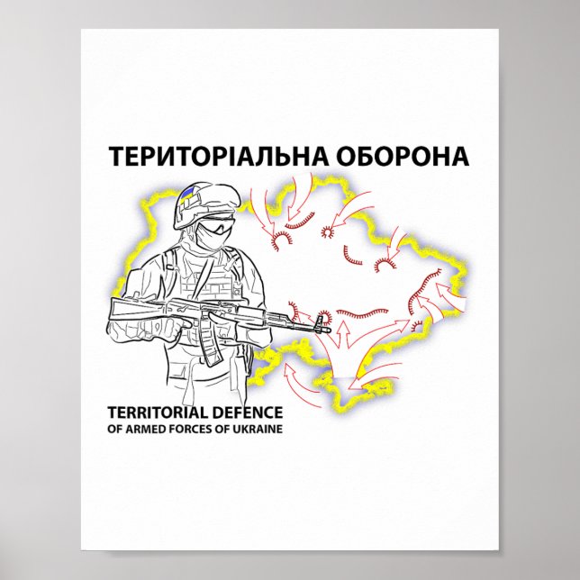 Póster Fuerzas de Defensa Territorial (Ucrania) - Tro Zsu (Frente)