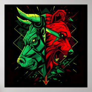 Póster Fuerzas del duelo del oso de toros