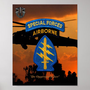Póster Fuerzas Especiales Berets Verdes SF SFG Veteranos 